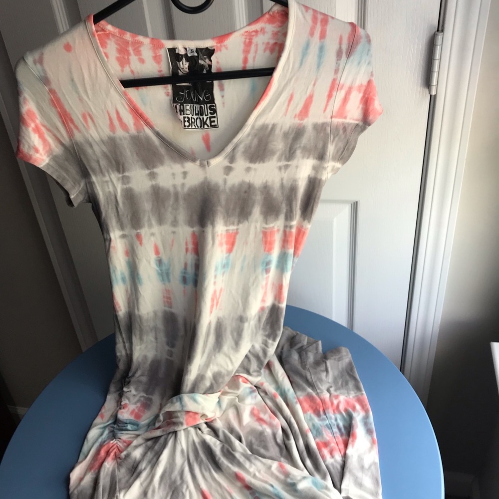 Young Fabulous and Broke tie dye midi length dress